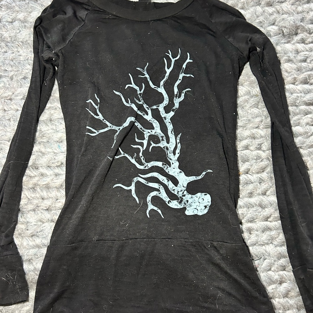 Alternative Black Shirt with Blue Tree Design
